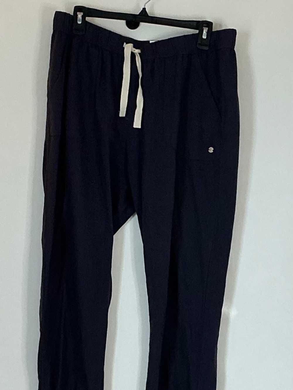 Women’s Roxy on the Seashore tie waist blue linen blend cuffed size L